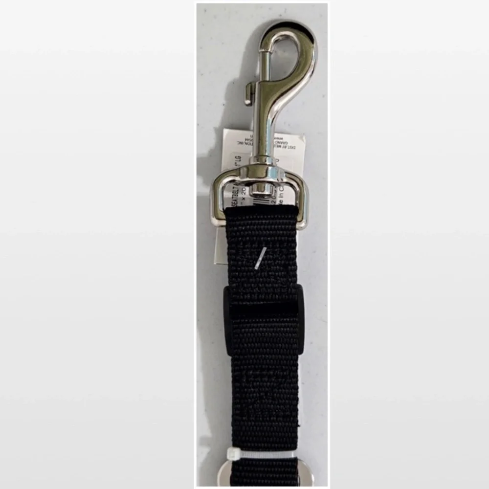 New Pet Dog Seatbelt Restraint Leash Car Safety Black Silver Removable NWT